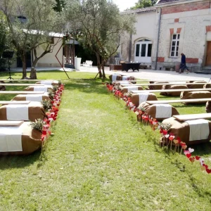 bancs bottes de paille sac toile de jute la fabrique a souvenirs.webp